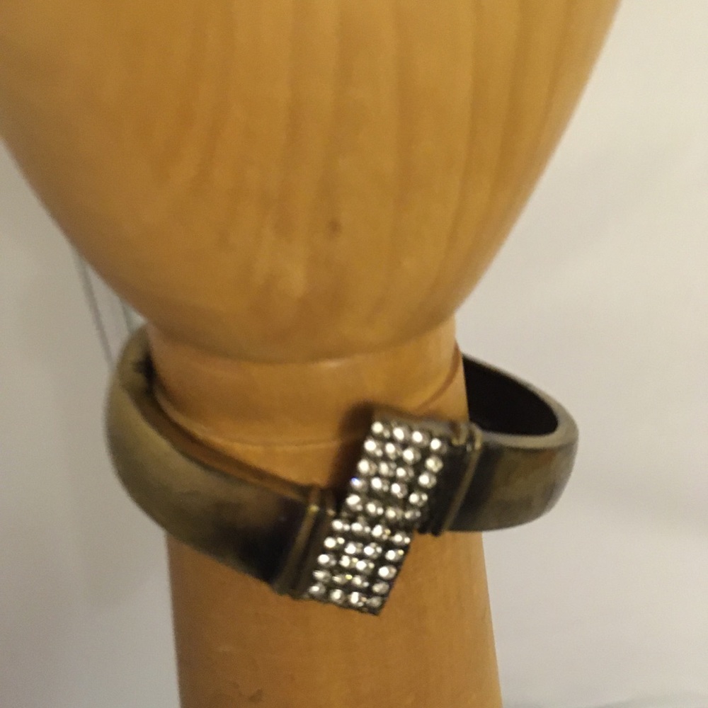 Burnt gold with rhinestone embellishments